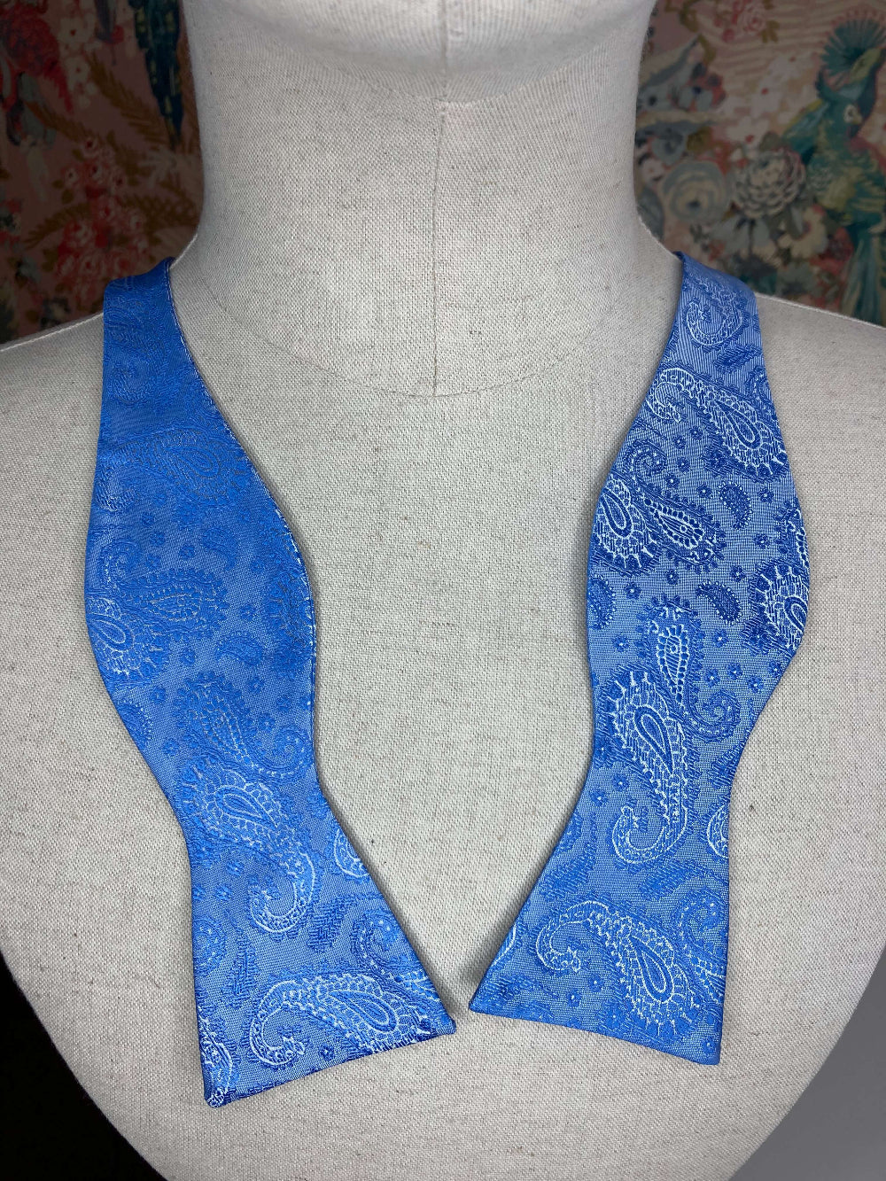 Pale Blue Paisley Self-Tie Bow Tie