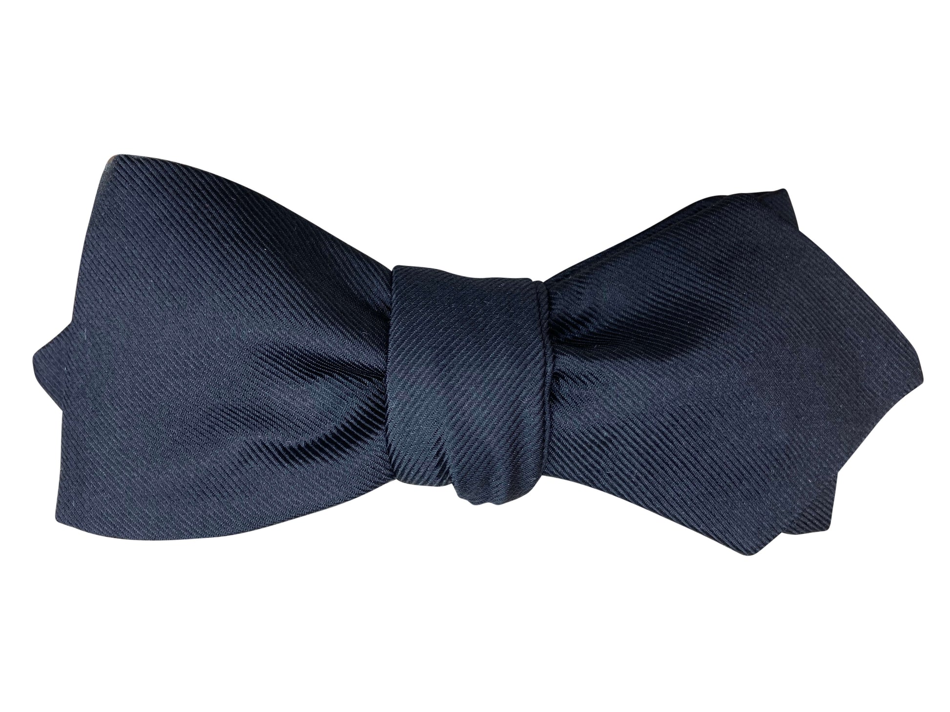 black silk diamond point self tie bow tie