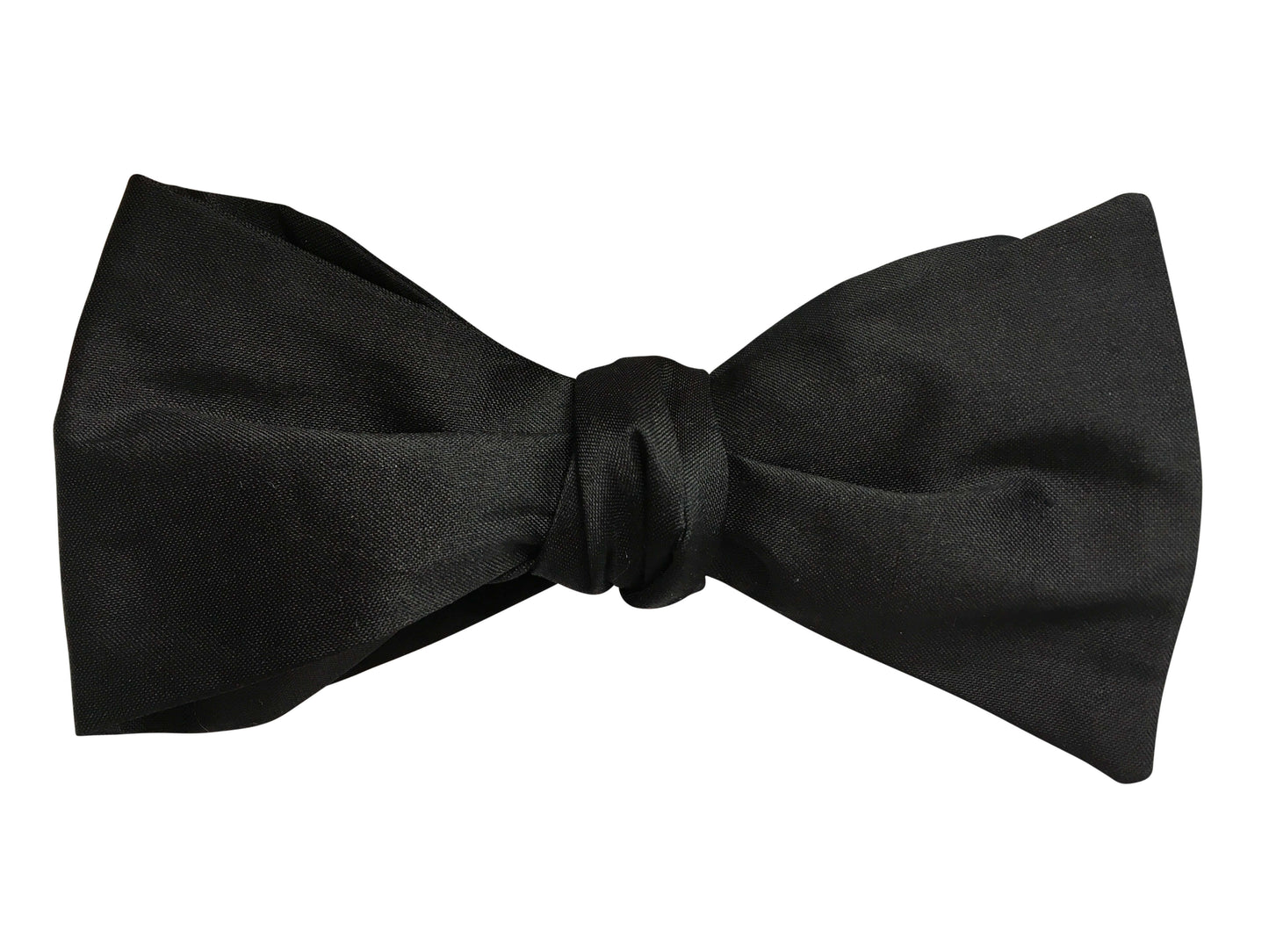 Black Silk Butterfly Traditional One-Piece Fitted Self-Tie Bow Tie